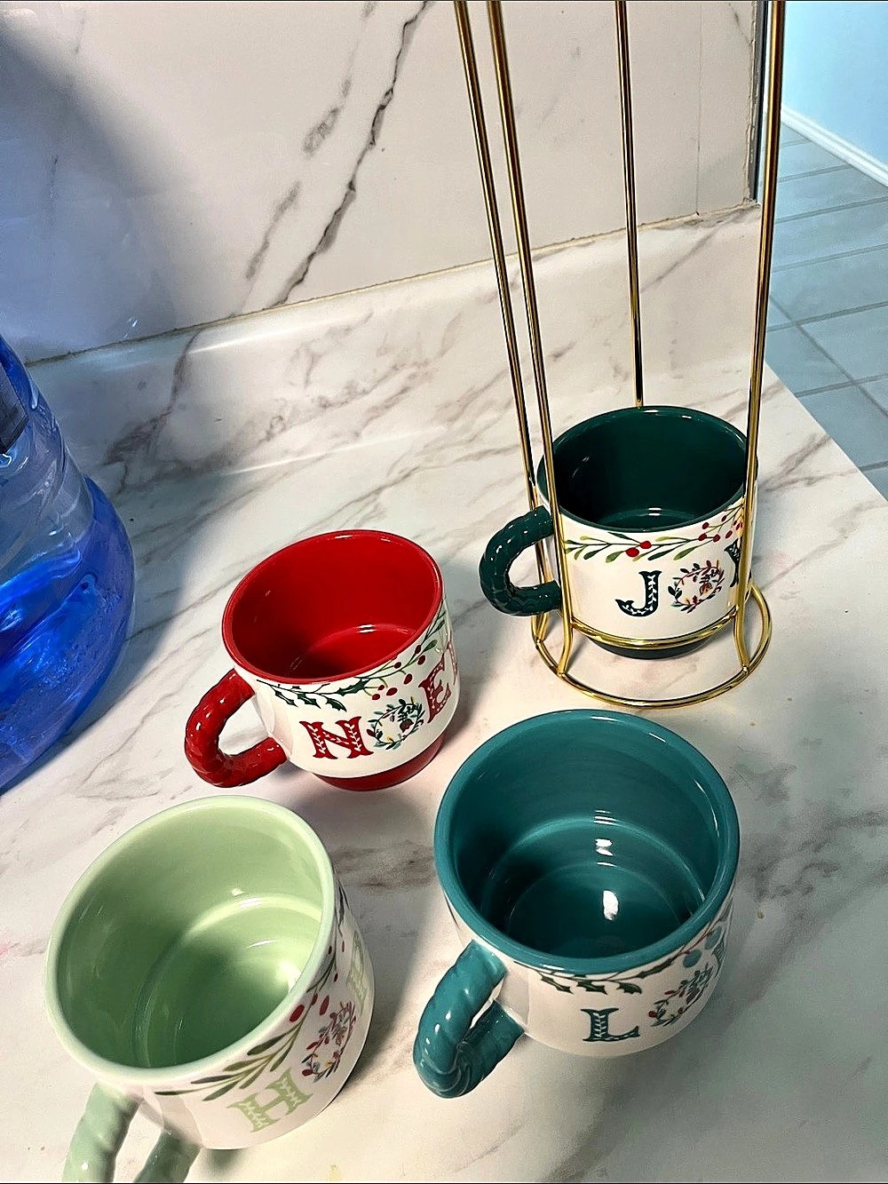 Floral 4-Mug Display Rack in Multicolor - Picture 4 of 5
